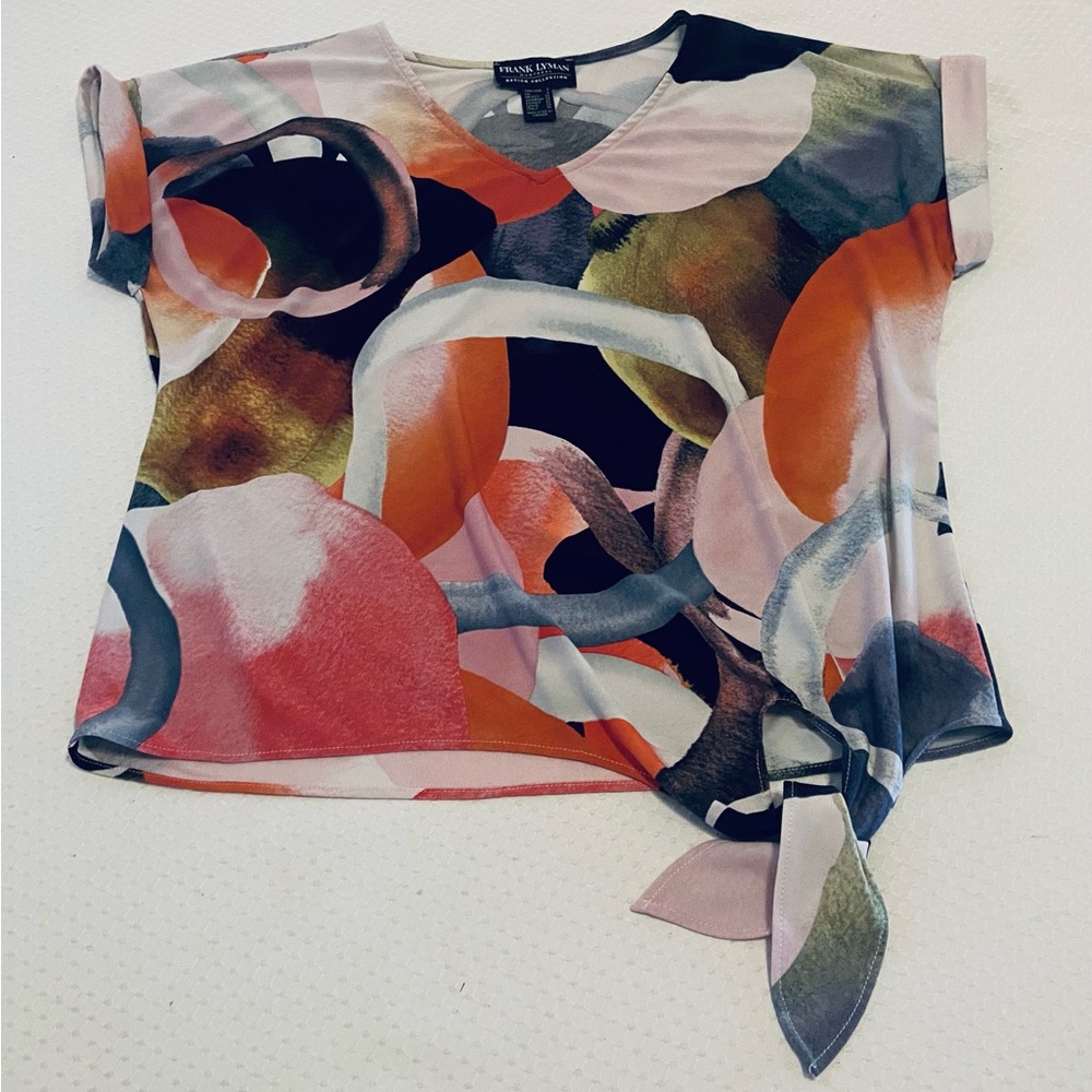 Frank Lyman Design Women's Colorful Abstract Blouse, Size 2